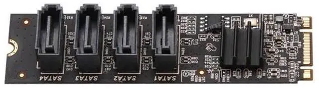 Alt view image 5 of 5 - M.2 NVMe to 4 SATA Adapter Controller Card, Internal 4 Port Non-RAID SATA III 6GB/s M.2 NVMe Adapter Card for Desktop PC Support SSD and HDD Hard Disk Drive