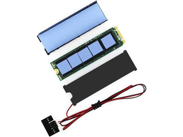 Alt view image 2 of 6 - JEYI Cooling Warship Fan NVME NGFF M.2 Heatsink 2280 ssd Metal Sheet Thermal Conductivity Silicon Wafer Cooling Fan Heatsink (Red)