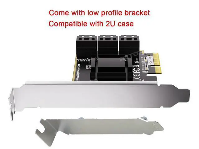 Alt view image 6 of 7 - SATA Card 6 Port, 6Gbps SATA iii Controller PCI-e Express 4x Expansion Card ASM1166 Chipset, Support 6*SATA 3.0 Devices