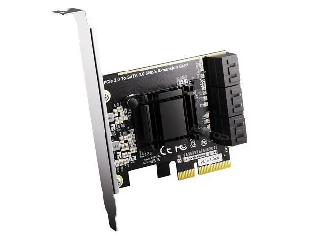 Alt view image 7 of 7 - SATA Card 6 Port, 6Gbps SATA iii Controller PCI-e Express 4x Expansion Card ASM1166 Chipset, Support 6*SATA 3.0 Devices