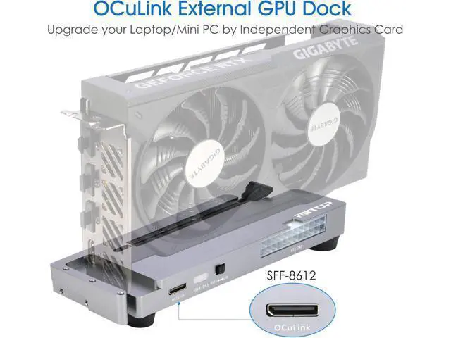 Alt view image 2 of 6 - PCIE Oculink Adapter Card, RIITOP PCI-e Express 16x to Quad OCuLink SFF-8612 SFF-8611 Internal VROC Raid0 Adapter for U.2 SSD eGPU External Graphics Card Dock