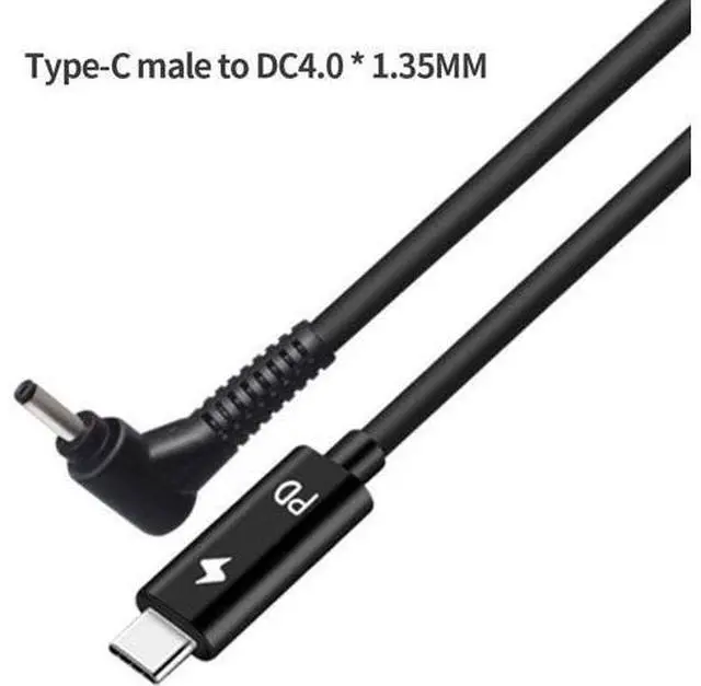 Alt view image 2 of 3 - New Laptops Portable Type-C DC Power Charger Cable 1.5M 65W USB C Male to DC Male PD Fast Charging Connector Adapter Notebook PC (DC4.0x1.35MM)