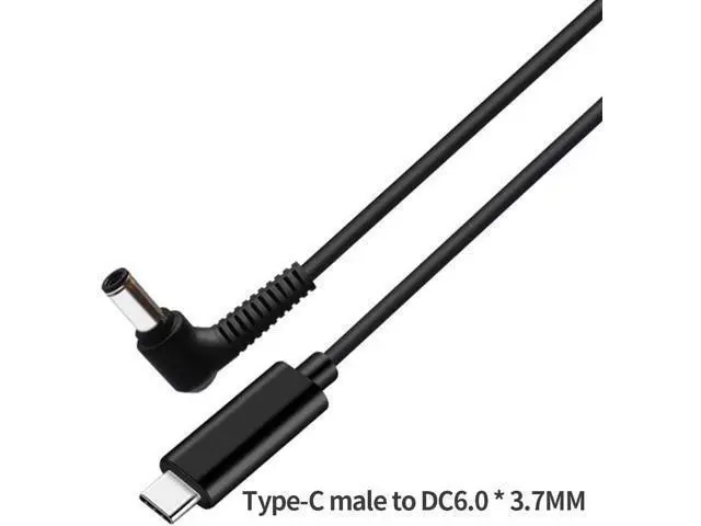 Alt view image 2 of 3 - New Laptops Portable Type-C DC Power Charger Cable 1.5M 65W USB C Male to DC Male PD Fast Charging Connector Adapter Notebook PC (DC6.0x3.7MM)