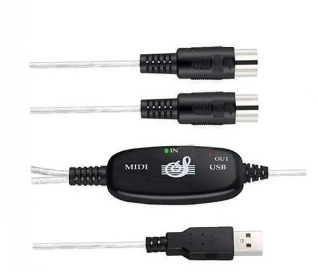 Main image of MIDI Cable,USB to MIDI Cable PC to Synthesizer Microphone Keyboard Instrument Converter Adapter for Home Music Studio,Compatible Windows,Vista,Mac