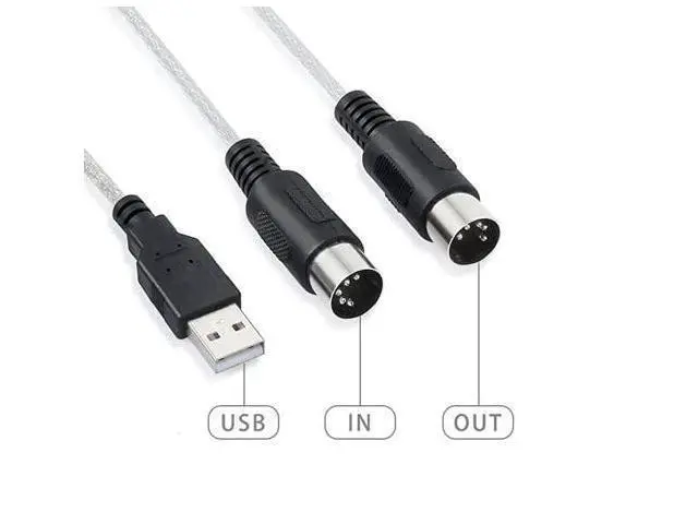 Alt view image 2 of 3 - MIDI Cable,USB to MIDI Cable PC to Synthesizer Microphone Keyboard Instrument Converter Adapter for Home Music Studio,Compatible Windows,Vista,Mac