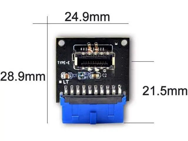 Alt view image 5 of 6 - USB 3.1 Front Panel Socket to USB 3.0 20Pin Header Male Extension Cable Adapter for Motherboard Card 20P USB to Type-E Connector (1 Pcs)