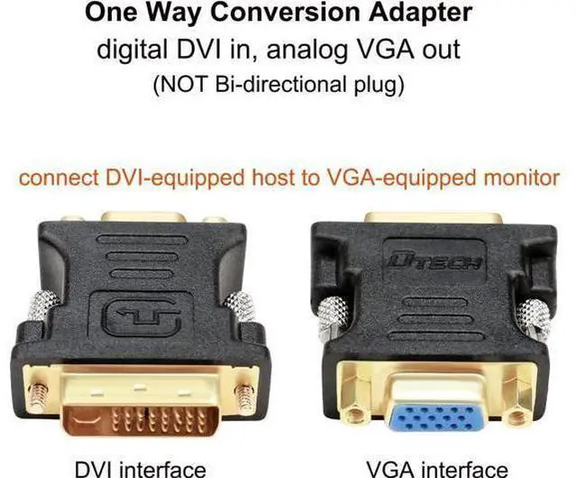 Alt view image 3 of 7 - DVI to VGA Adapter DVI Male to VGA Female Adapter DVI-I Converter 24+5 Port for Computer Monitor TV Old Video Card (Digital to Analog Directional Connection)