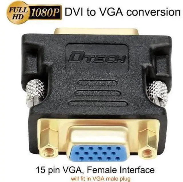 Alt view image 4 of 7 - DVI to VGA Adapter DVI Male to VGA Female Adapter DVI-I Converter 24+5 Port for Computer Monitor TV Old Video Card (Digital to Analog Directional Connection)