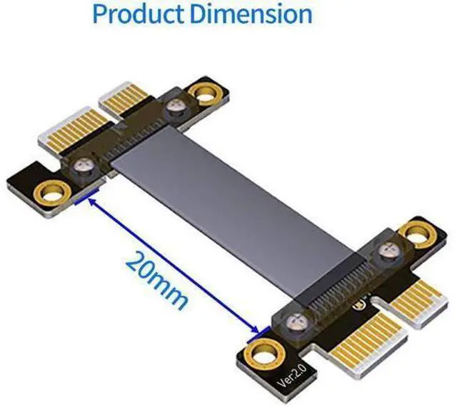 Alt view image 2 of 7 - PCI-e 36PIN 1X Extension Cable Gen3 8Gbps PCI Express 3.0 Card Adapter Cable for 1U/2U Chassis 20CM (Male to Male)