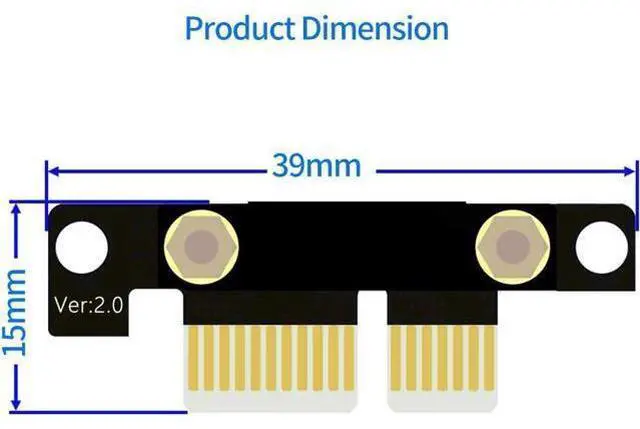Alt view image 3 of 7 - PCI-e 36PIN 1X Extension Cable Gen3 8Gbps PCI Express 3.0 Card Adapter Cable for 1U/2U Chassis 20CM (Male to Male)