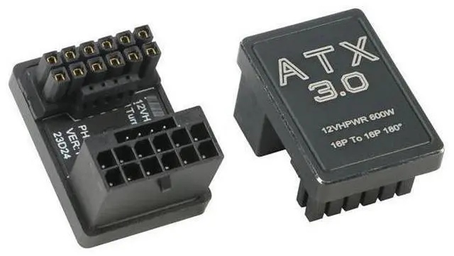 Main image of 12VHPWR 180 Degree Angled Adapter: Aluminum ATX 3.0 16 Pin GPU Power Connector 600W Pcie5.0 Power Adapter for 12+4pin RTX 3090Ti 4070Ti 4080 4090 Graphic Card GPU (Type A, 2 Pack)