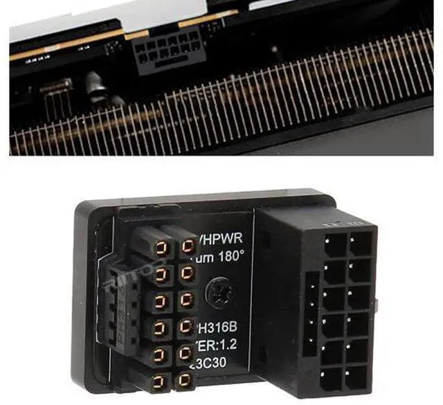 Alt view image 4 of 7 - PCI-e 5.0 12VHPWR Adapter Female to Male Extension Cable, 600W 12VHPWR 180 Degree Adapter for Graphic Card GPU 12+4pin RTX 3090Ti 4070Ti 4080 4090 (Type B, 2Pack)