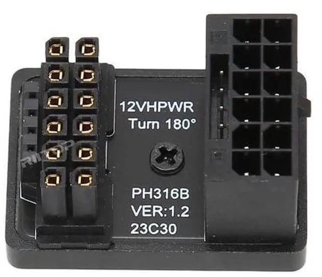 Alt view image 6 of 7 - PCI-e 5.0 12VHPWR Adapter Female to Male Extension Cable, 600W 12VHPWR 180 Degree Adapter for Graphic Card GPU 12+4pin RTX 3090Ti 4070Ti 4080 4090 (Type B, 2Pack)