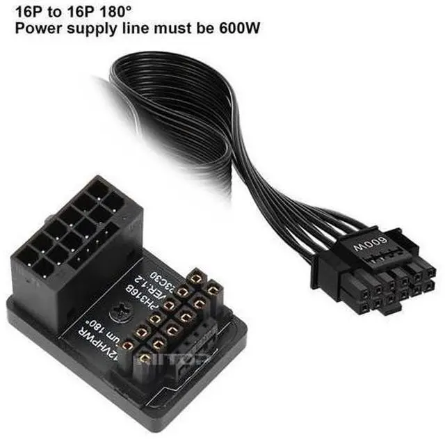 Alt view image 7 of 7 - PCI-e 5.0 12VHPWR Adapter Female to Male Extension Cable, 600W 12VHPWR 180 Degree Adapter for Graphic Card GPU 12+4pin RTX 3090Ti 4070Ti 4080 4090 (Type B, 2Pack)