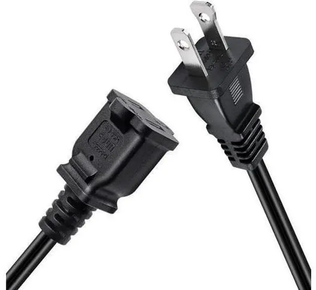 Alt view image 3 of 4 - 1FT(0.32M) 2 Prong US AC Polarized Power Extension Cable Cord NEMA 1-15P to 1-15R UL Listed SPT2 18AWG USA Outlet Saver Power Extension Cord (180 Degree Angle)