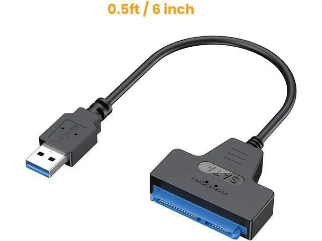 Alt view image 7 of 7 - USB 3.0 to SATA Adapter, SATA to USB 3.0 Cable, Compatible 2.5" SATA III HDD Hard Disk Driver, 0.5FT, Black