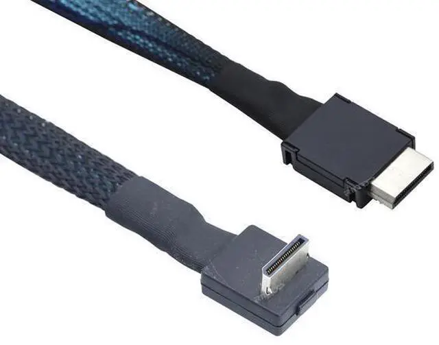Main image of Oculink Cable PCIe 4.0 SFF-8611 4i Male to Male Cable for Oculink eGPU onexGPU Mini PC SSD, 1.6 feet (50 cm) - Right Angle