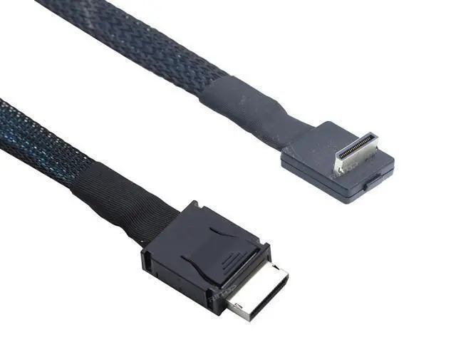 Alt view image 5 of 6 - Oculink Cable PCIe 4.0 SFF-8611 4i Male to Male Cable for Oculink eGPU onexGPU Mini PC SSD, 1.6 feet (50 cm) - Right Angle
