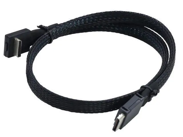 Alt view image 6 of 6 - Oculink Cable PCIe 4.0 SFF-8611 4i Male to Male Cable for Oculink eGPU onexGPU Mini PC SSD, 1.6 feet (50 cm) - Right Angle