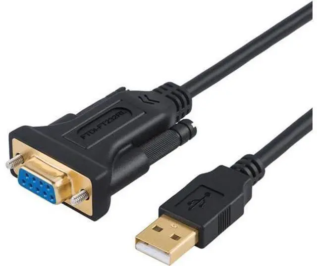 Main image of USB to RS232 Adapter with PL2303 Chipset, 6.6ft USB 2.0 Male to RS232 Female DB9 Serial Converter Cable for Cashier Register, Modem, Scanner, Digital Cameras, CNC,Black