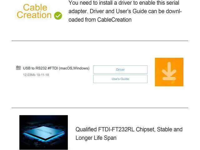 Alt view image 6 of 7 - USB to RS232 Adapter with PL2303 Chipset, 6.6ft USB 2.0 Male to RS232 Female DB9 Serial Converter Cable for Cashier Register, Modem, Scanner, Digital Cameras, CNC,Black