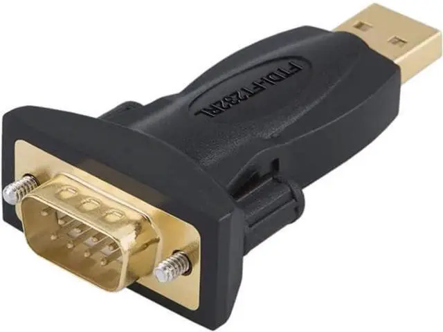 Main image of USB to RS232 Adapter with FTDI Chipset, USB to RS232 Male DB9 Serial Converter for Cashier Register, Modem, Scanner, Industrial Machinery, CNC, Black