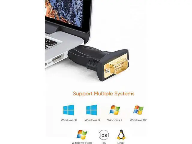 Alt view image 4 of 7 - USB to RS232 Adapter with FTDI Chipset, USB to RS232 Male DB9 Serial Converter for Cashier Register, Modem, Scanner, Industrial Machinery, CNC, Black
