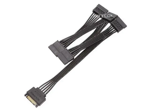 Alt view image 4 of 7 - SATA Power Cable Splitter Adpater 600mm (2Pack), RIITOP 5x 15pin Serial ATA Power Cable Splitter 1 to 5, Black