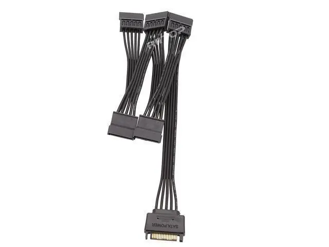Alt view image 6 of 7 - SATA Power Cable Splitter Adpater 600mm (2Pack), RIITOP 5x 15pin Serial ATA Power Cable Splitter 1 to 5, Black