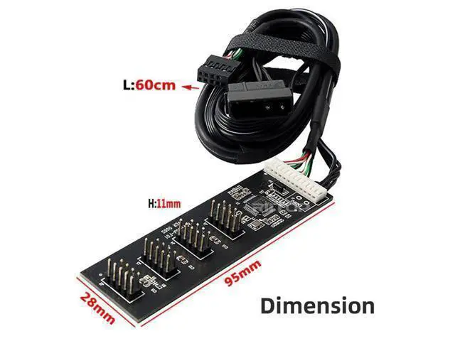 Alt view image 5 of 7 - USB 2.0 9pin 10pin Header 1 to 4 Female Splitter Extension Cable HUB with IDE 5V Power Connector Adapter Port Multilier
