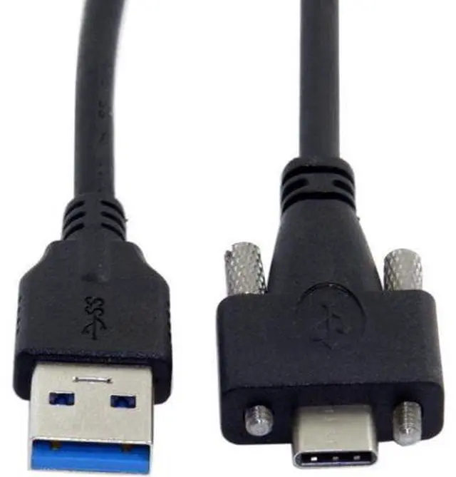 Main image of USB Panel Mount Cable USB C to USB Data Cable USB 3.1 Type-C Dual Screw Locking to Standard USB3.0 Data Cable