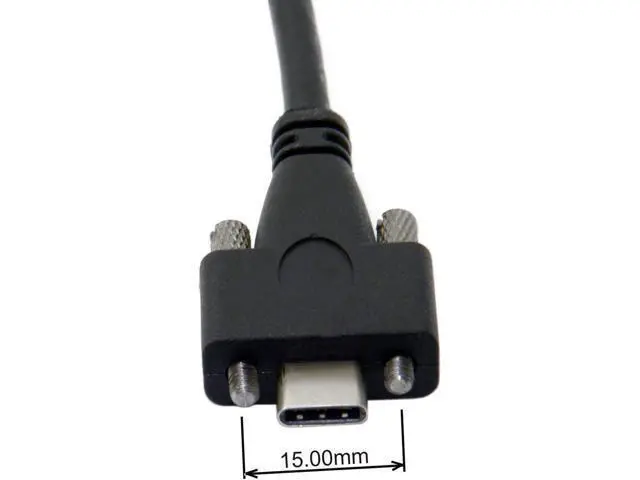 Alt view image 2 of 4 - USB Panel Mount Cable USB C to USB Data Cable USB 3.1 Type-C Dual Screw Locking to Standard USB3.0 Data Cable