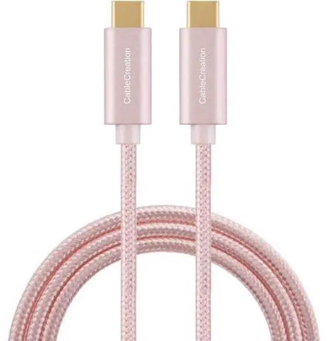Main image of USB C Cable 10FT 60W USB C to USB C Fast Charging Cable USB Type-C to C Cable Braided 3A 60W 480Mbps Data for MacBook Pro Air iPad Air Pro S21/S20+/S20 Pixel 4/5 etc. 3m Rose Gold