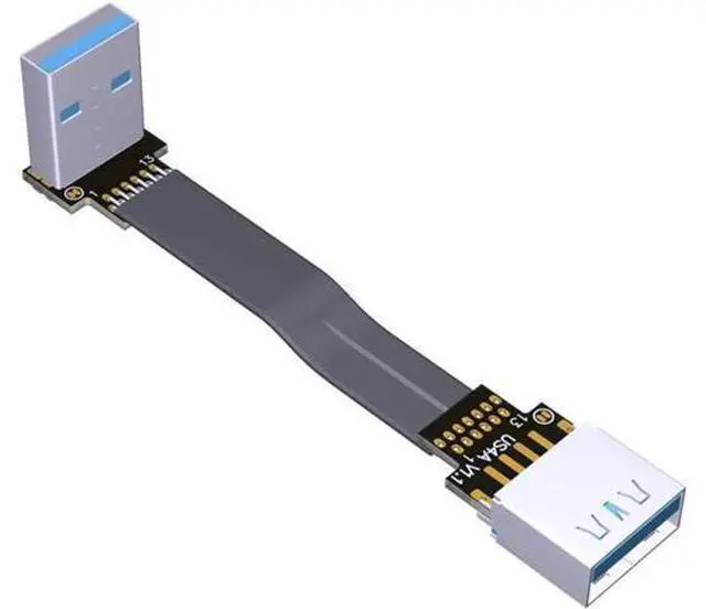 Main image of ADT-Link USB 3.0 Cable USB to USB Cable Type A Male to Male Extension Cable Super Speed HDD 90/270 Degree Angle Up/Down Angled (10cm,S4-S3R)