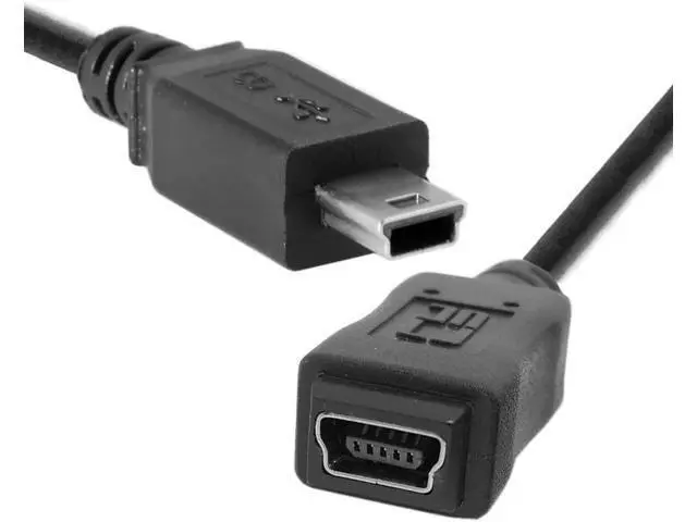 Alt view image 2 of 7 - USB 2.0 Mini USB 5Pin Male to Female Extension Adapter Cable 5ft Mini USB Extension Cable