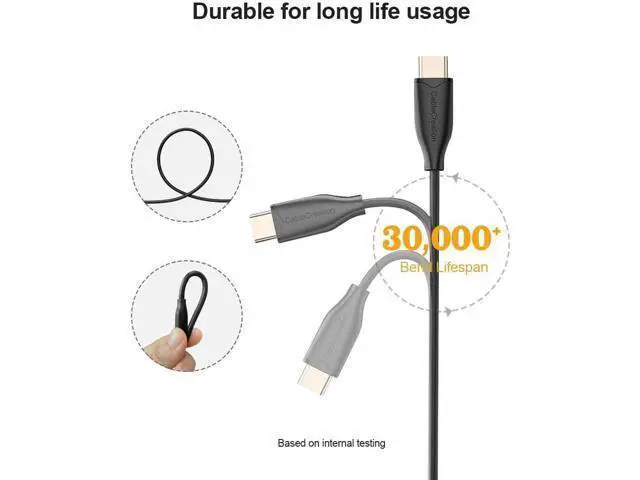 Alt view image 4 of 6 - USB C Cable 1m CableCreation USB2.0 C to C Cable Fast Charging Cable 3A 60W USB Type-C Cable USB C to USB C for MacBook Pro Air S21 S20+ S20 Note 10 etc, 3.3FT Black