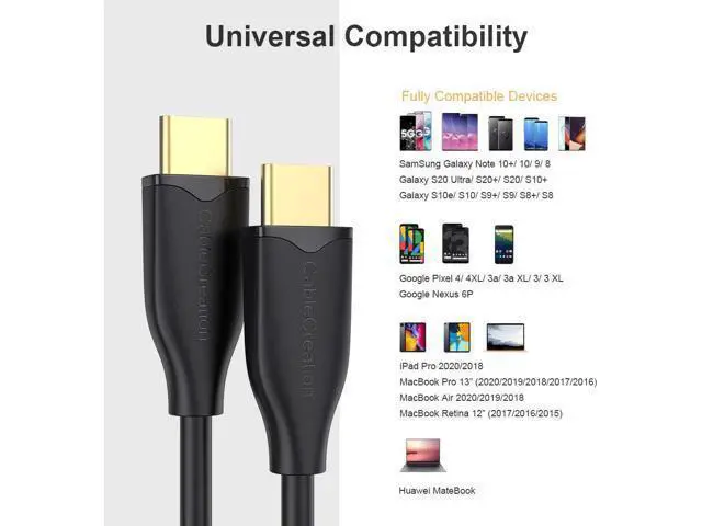 Alt view image 6 of 6 - USB C Cable 1m CableCreation USB2.0 C to C Cable Fast Charging Cable 3A 60W USB Type-C Cable USB C to USB C for MacBook Pro Air S21 S20+ S20 Note 10 etc, 3.3FT Black
