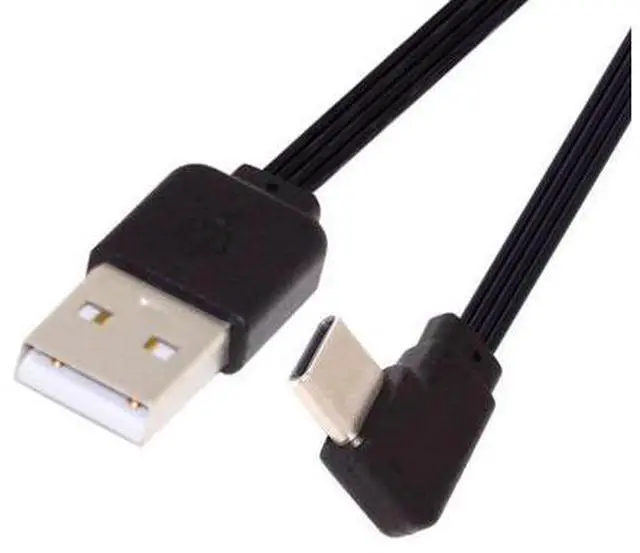 Main image of USB 2.0 Type-A Male to USB-C Type-C Male Flat Slim FPC 90 Degree Angled Data Cable for FPV & Disk & Phone 13cm