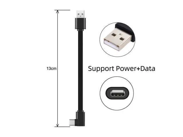 Alt view image 3 of 7 - USB 2.0 Type-A Male to USB-C Type-C Male Flat Slim FPC 90 Degree Angled Data Cable for FPV & Disk & Phone 13cm