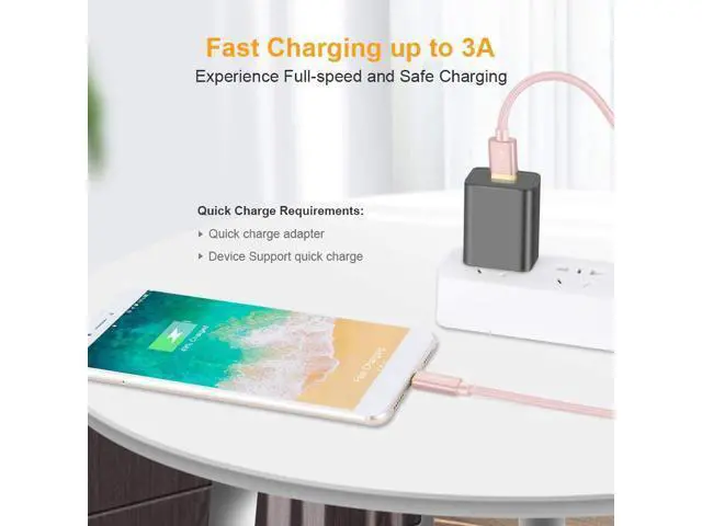 Alt view image 4 of 7 - USB C Cable 10FT CableCreation USB A to USB C Cable Braided USB to C Cable Fast Charging Cable 3A 60W 480Mbps Data Compatible with MacBook Air Chromebook Pixel Galaxy S21 S20 S10, etc 3M Rose Gold