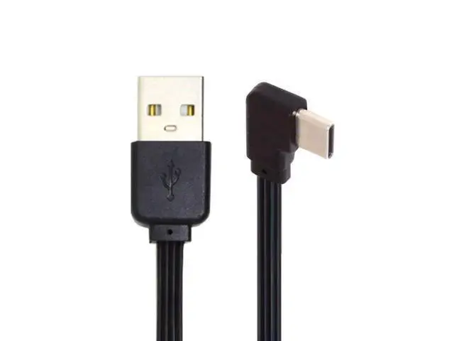 Alt view image 7 of 7 - USB 2.0 Type-A Male to USB-C Type-C Male Flat Slim FPC 90 Degree Angled Data Cable for FPV & Disk & Phone 13cm