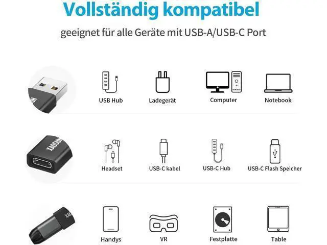 Alt view image 2 of 7 - USB C Female to USB Male Adapter (2-Pack), 3.1 USB A to C Adapter, One-Sided SuperSpeed Data Sync & 60W Fast Charging For iphone 15 Plus Pro Max, Laptop, Charger, Quest Link, etc