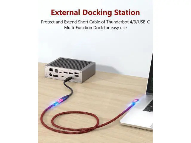 Alt view image 7 of 7 - USB C 4.0 Extension Cable 40Gbps 2.6ft, Thunderbolt 3 & 4 Extension Cable, RIITOP USB 4.0 Data Extender Cable Support PD 100W 20V5A, 40Gbps Transfer, 8K@60Hz, 6K/4K@60Hz Video for Dell/HP/Anker Dock