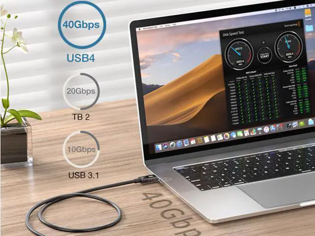 Alt view image 2 of 7 - Thunderbolt 4 Cable 40Gbps with 8K Video and 100W Charging, Compatible Thunderbolt 3, USB4, USB C to C Devices - 2.62FT