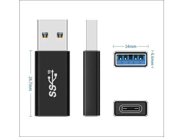 Alt view image 7 of 7 - USB C Female to USB Male Adapter (2-Pack), 3.1 USB A to C Adapter, One-Sided SuperSpeed Data Sync & 60W Fast Charging For iphone 15 Plus Pro Max, Laptop, Charger, Quest Link, etc
