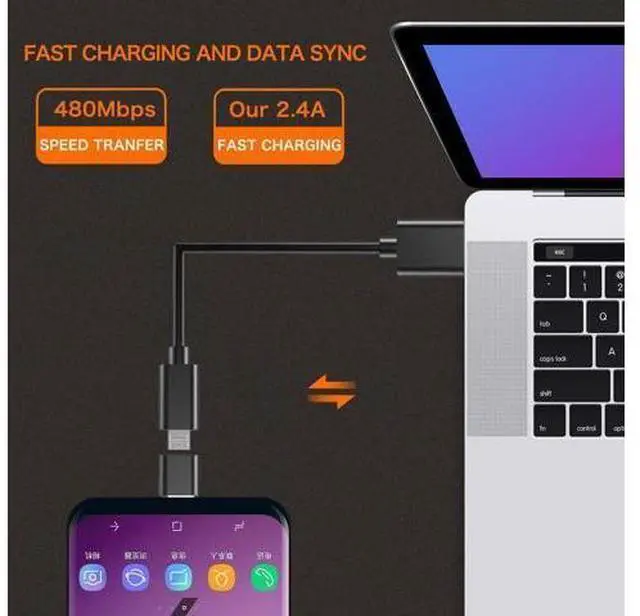 Alt view image 3 of 7 - USB Type C Adapter (4-Pack), Micro USB Female to USB C Male Fast Charging Connector for Galaxy S20 S10 S9 S8 Plus,Note 9 8,A10 A20 A51,LG V35 V30 G7 G6,USB C Charger (Black)