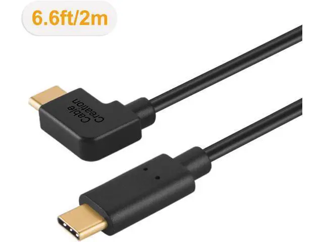 Alt view image 2 of 4 - USB C to USB C Cable Right Angle 60W 3A Fast Charge, CableCreation 6.6ft USB-C to USB-C Cable, Compatible with MacBook(Pro), Galaxy S20/S10/S9/S9+/S8, Pixel 4 3XL, 2M Black