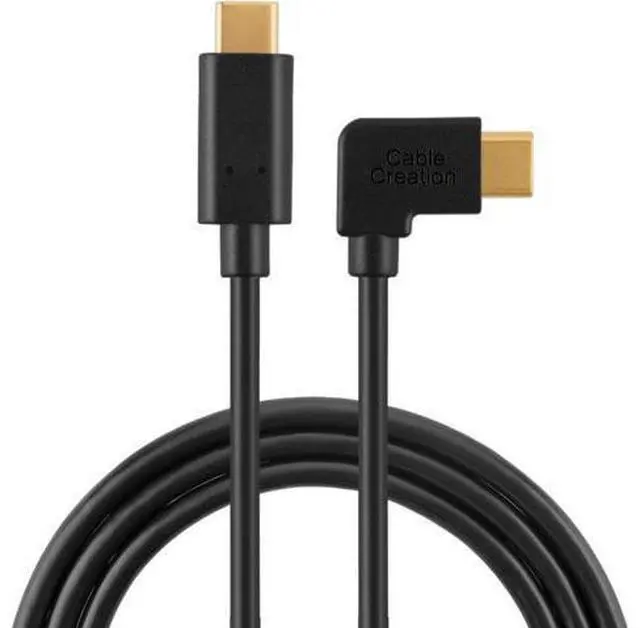 Main image of USB C to USB C Cable Right Angle 60W 3A Fast Charge, CableCreation 6.6ft USB-C to USB-C Cable, Compatible with MacBook(Pro), Galaxy S20/S10/S9/S9+/S8, Pixel 4 3XL, 2M Black
