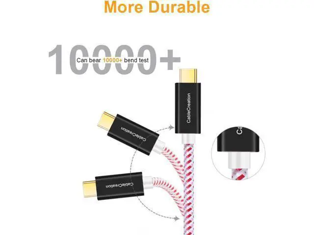 Alt view image 3 of 7 - Short USB C Cable 1.6 FT CableCreation USB A to USB C Cable Braided USB to C Cable Fast Charging Cable 3A 480Mbps Data, Compatible with MacBook Air Chromebook Pixel Galaxy S21 S20 S10,etc 0.5M/Red