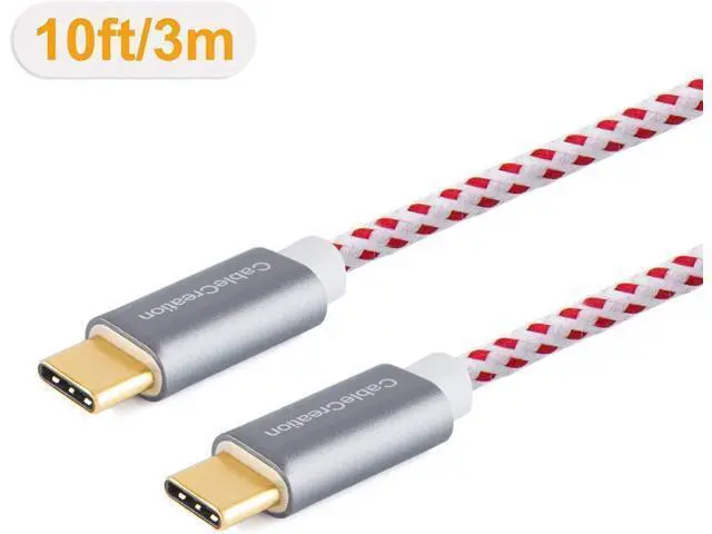 Alt view image 2 of 7 - USB C Cable 10FT 60W USB C to USB C Fast Charging Cable USB Type-C to C Cable Braided 3A 60W 480Mbps Data for MacBook Pro Air iPad Air Pro S21/S20+/S20 Pixel 4/5 etc. 3m Red